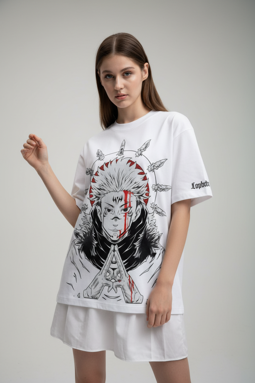 Anime Warrior T-Shirt - White Editorial