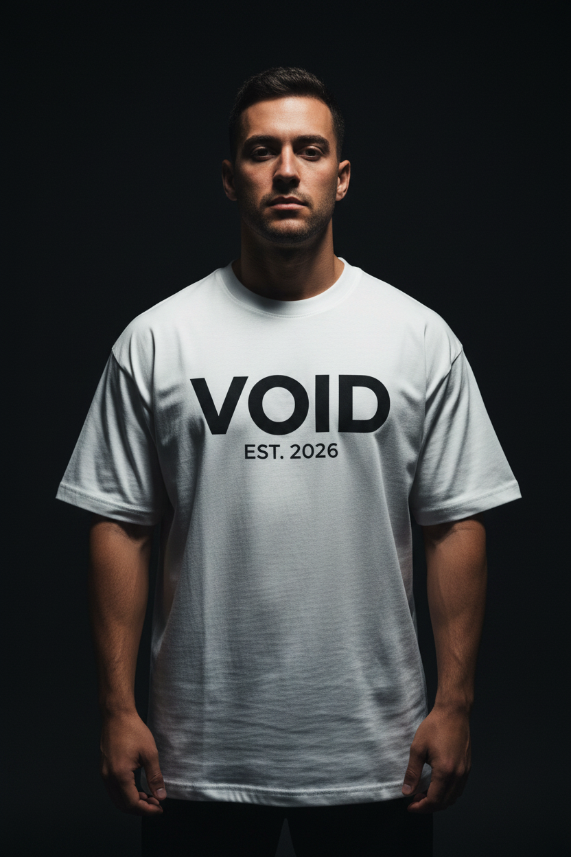 Mentality Spartan T-Shirt - White Front VOID Black