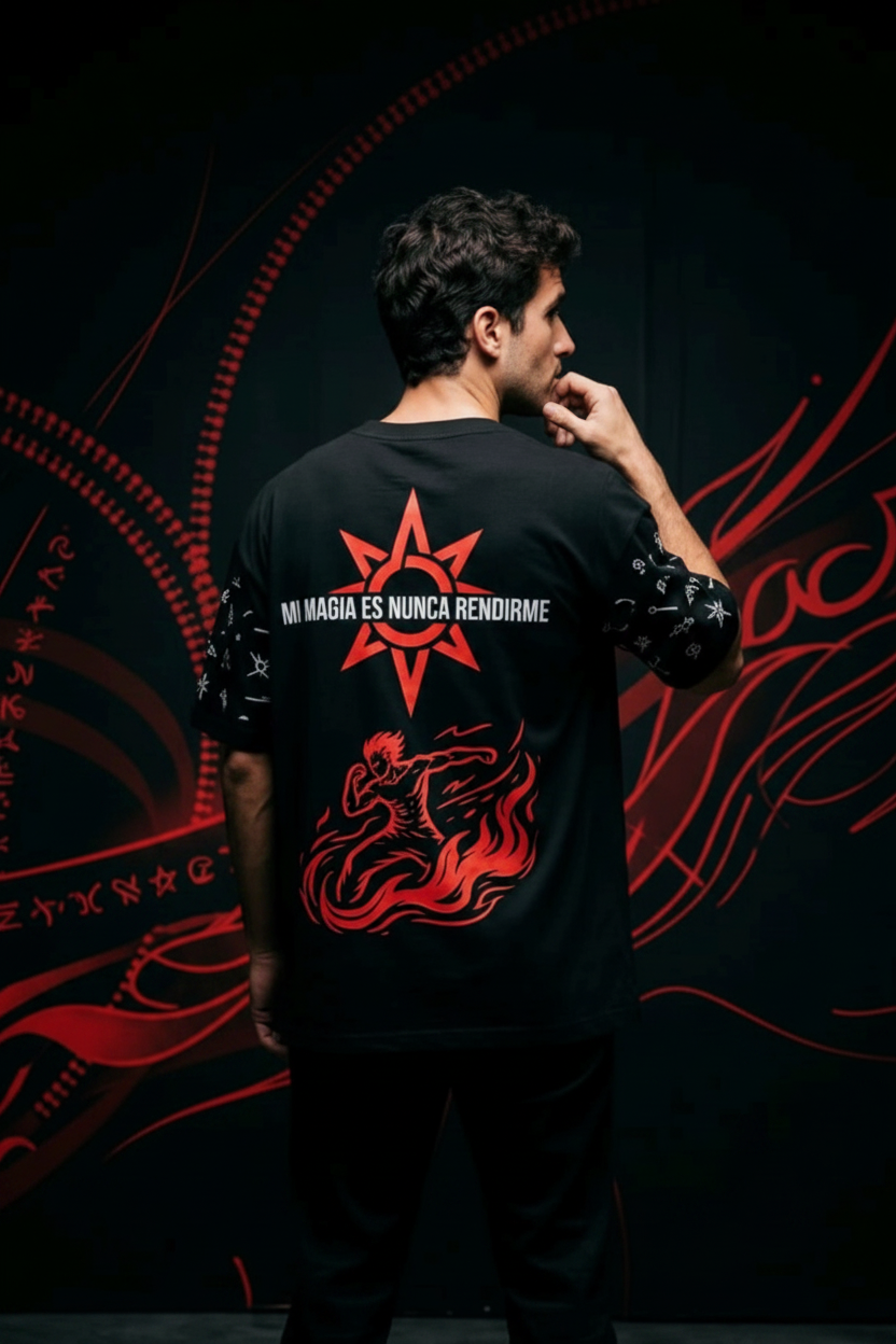 Mi Magia Fire Warrior T-Shirt - Back Editorial