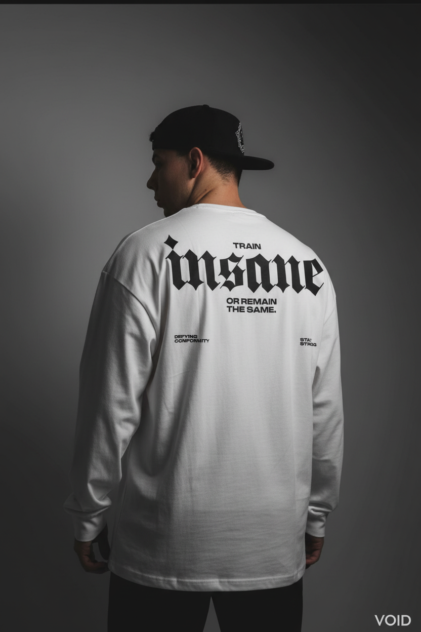 Train Insane T-Shirt - White Back Editorial