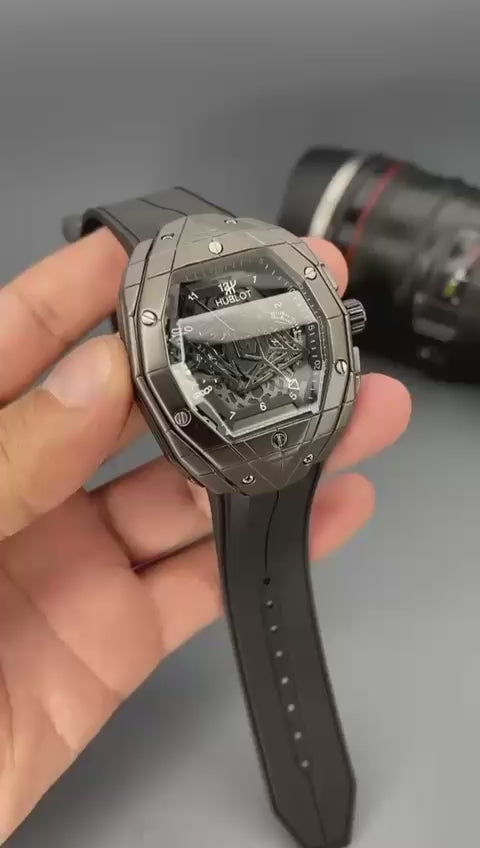 Hublot Skeleton Dial All-Black Sport Watch