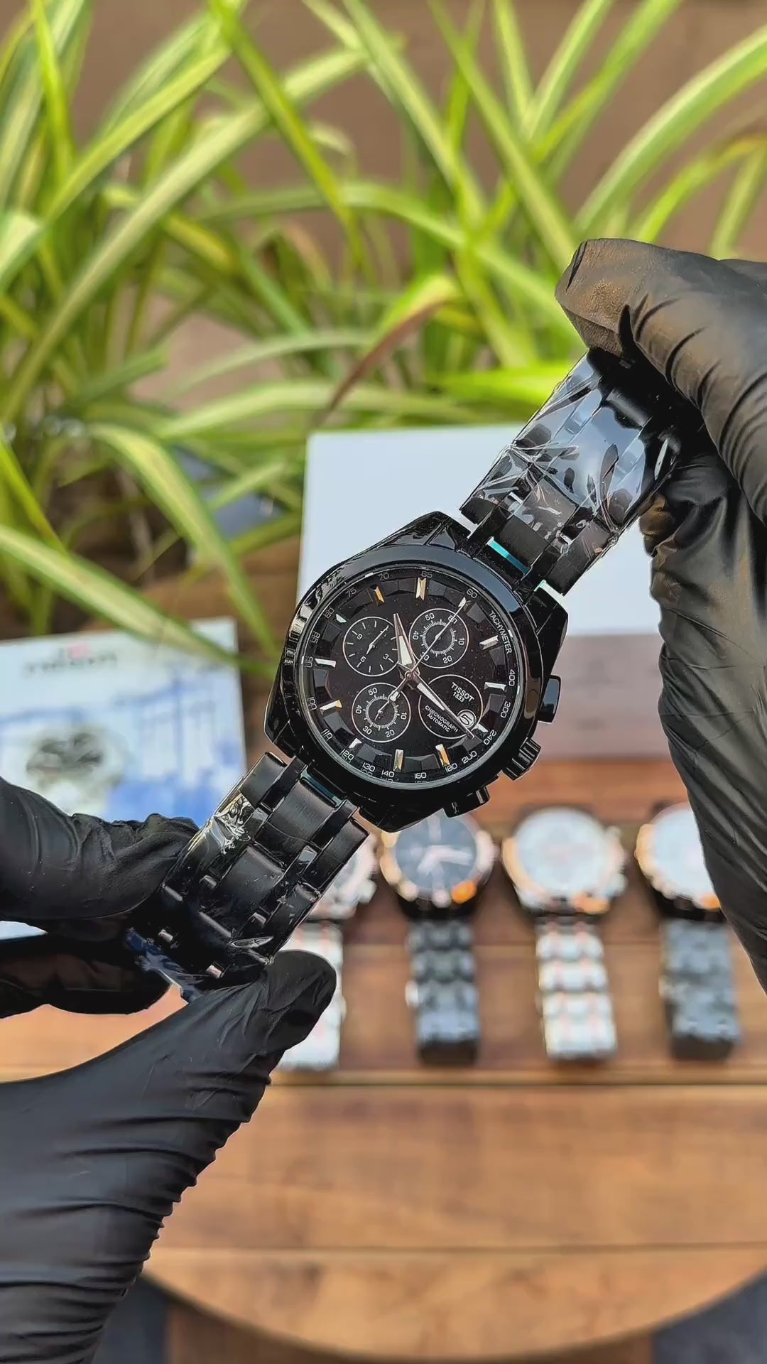 Tissot All-Black Chronograph Steel Watch